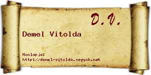 Demel Vitolda névjegykártya